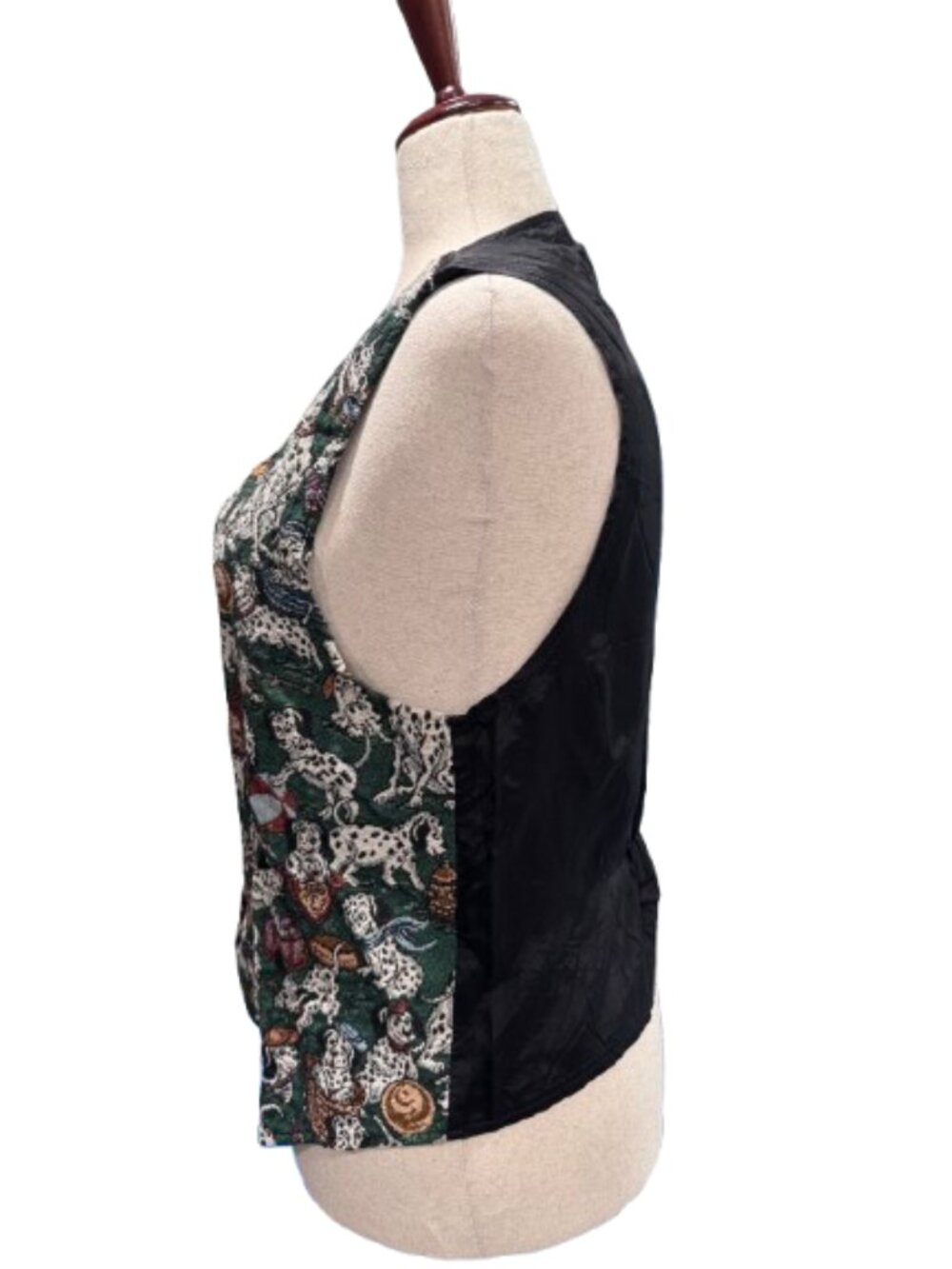 VTG Casual Corner & Co Dalmatian Women’s Vest Button Up Green Multicolor (1XL) - Picture 4 of 16